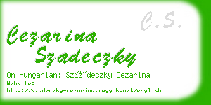 cezarina szadeczky business card